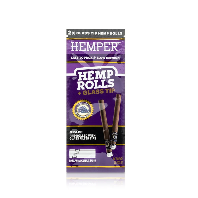 Blunt Hemper Hemp Roll Grape + Filtro de Vidrio