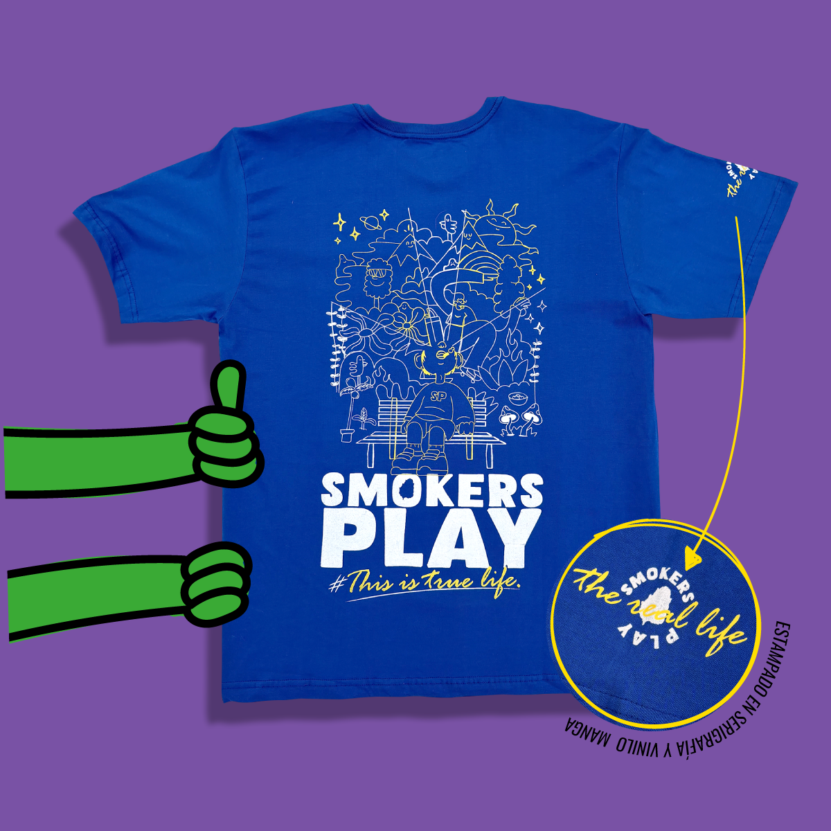 Camiseta Smokers Play This is True Life Azul
