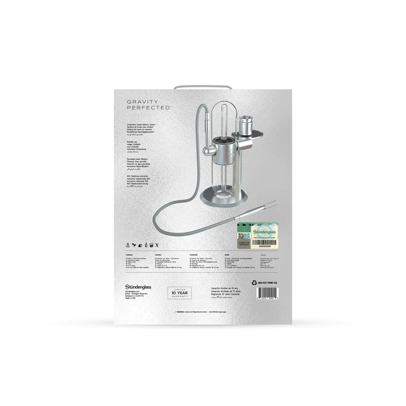 Stundenglass Gravity Hooka POLISHED SILVER