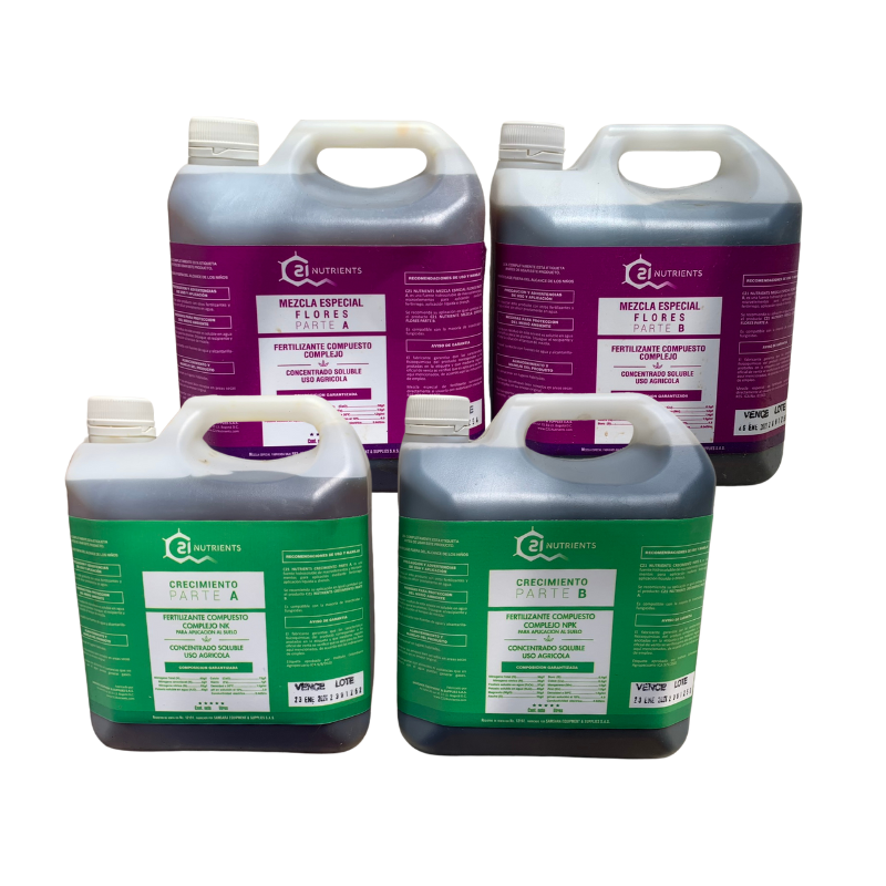 Pack Ciclo Completo C21 Nutrients 4 Litros | Fertilizante | Kanamart