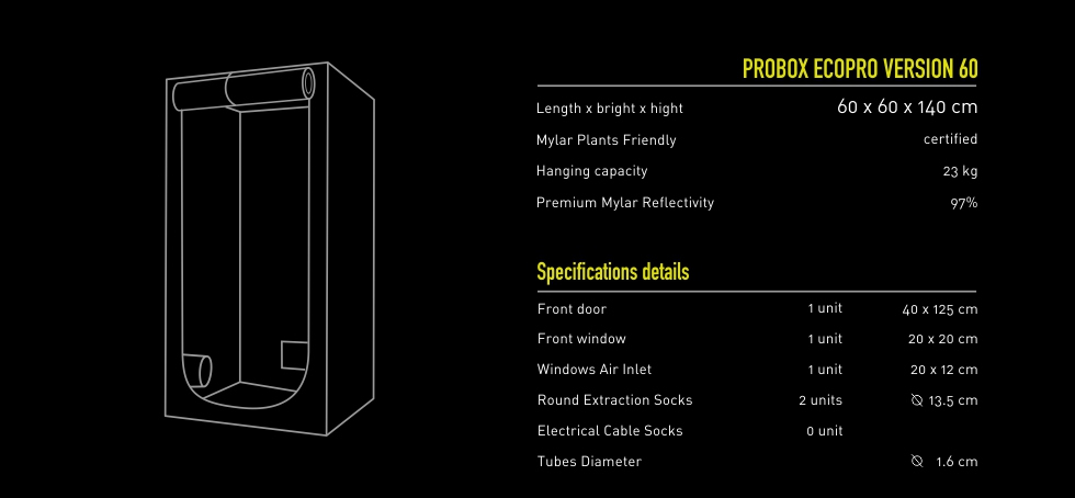 Armario de Cultivo Probox Ecopro 60 Garden HighPro | Kanamart