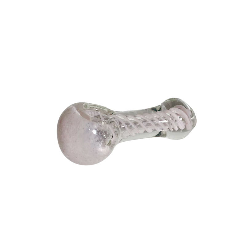 Pipa vidrio Spoon Rosada y Espiral 55