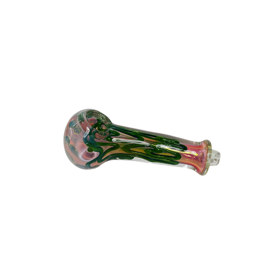 Pipa vidrio Spoon Lineas Verdes y Burbujas 85