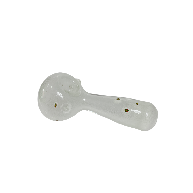 Pipa vidrio Spoon Blanca y Flores 90