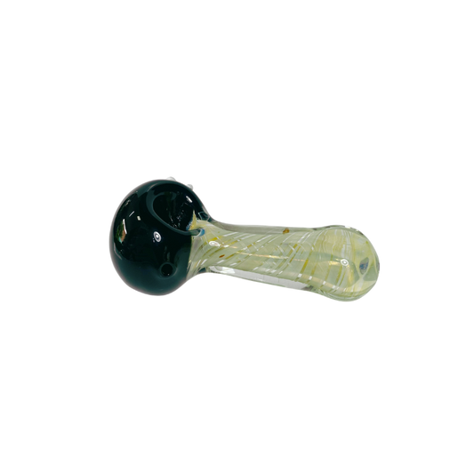 Pipa vidrio Spoon Negra y Espiral Tornasol 85