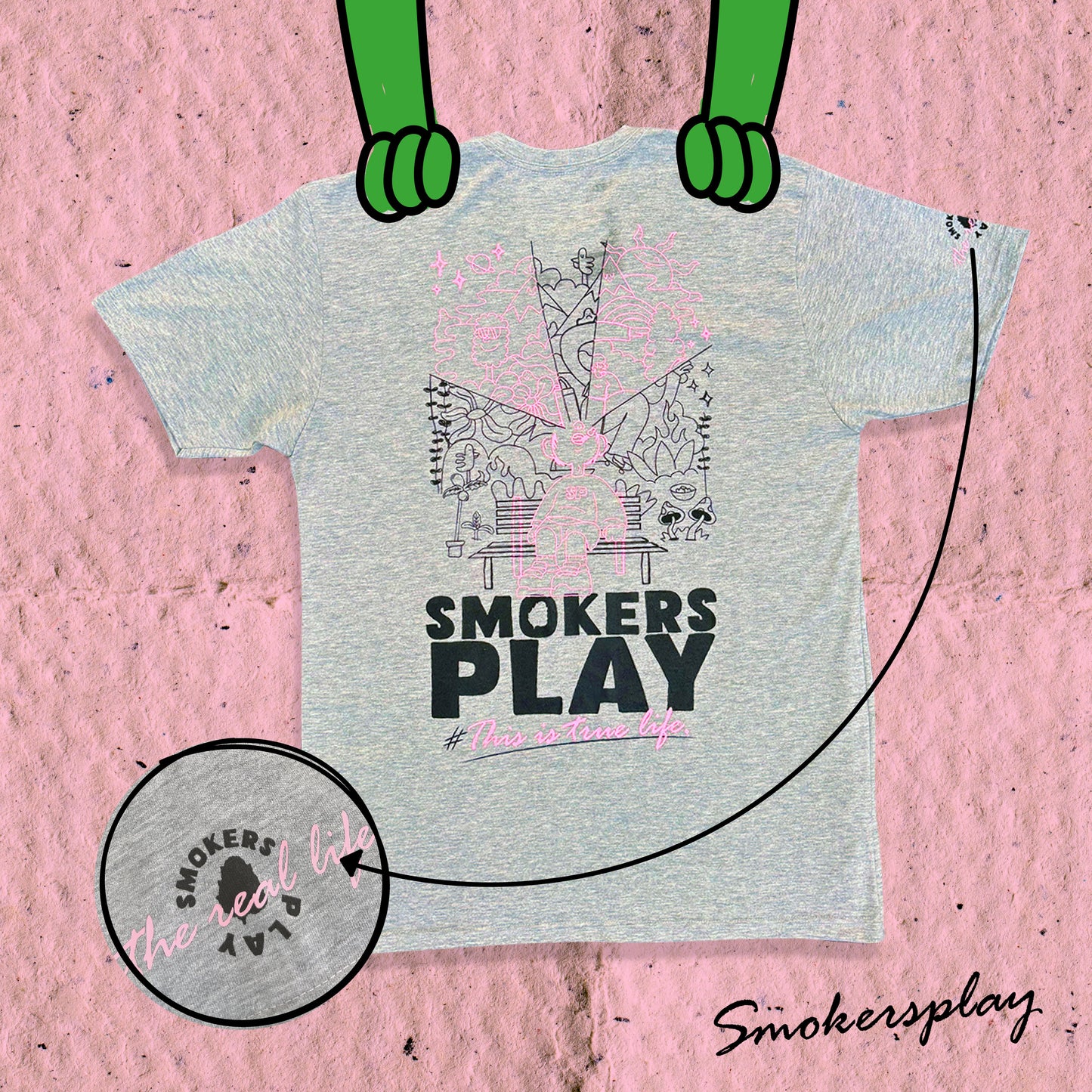 Camiseta Smokers Play This is True Life Gris