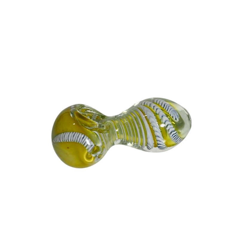 Pipa vidrio Spoon Espiral Amarilla 45