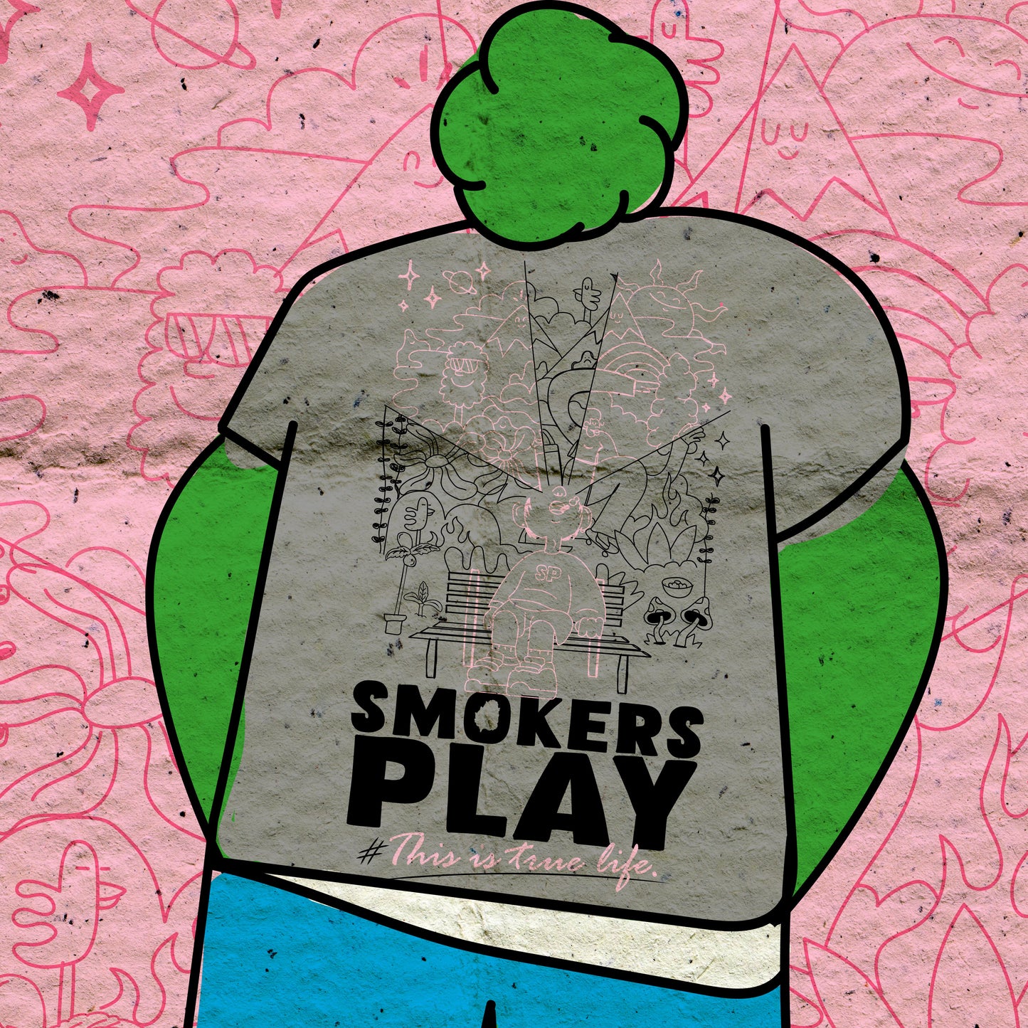 Camiseta Smokers Play This is True Life Gris