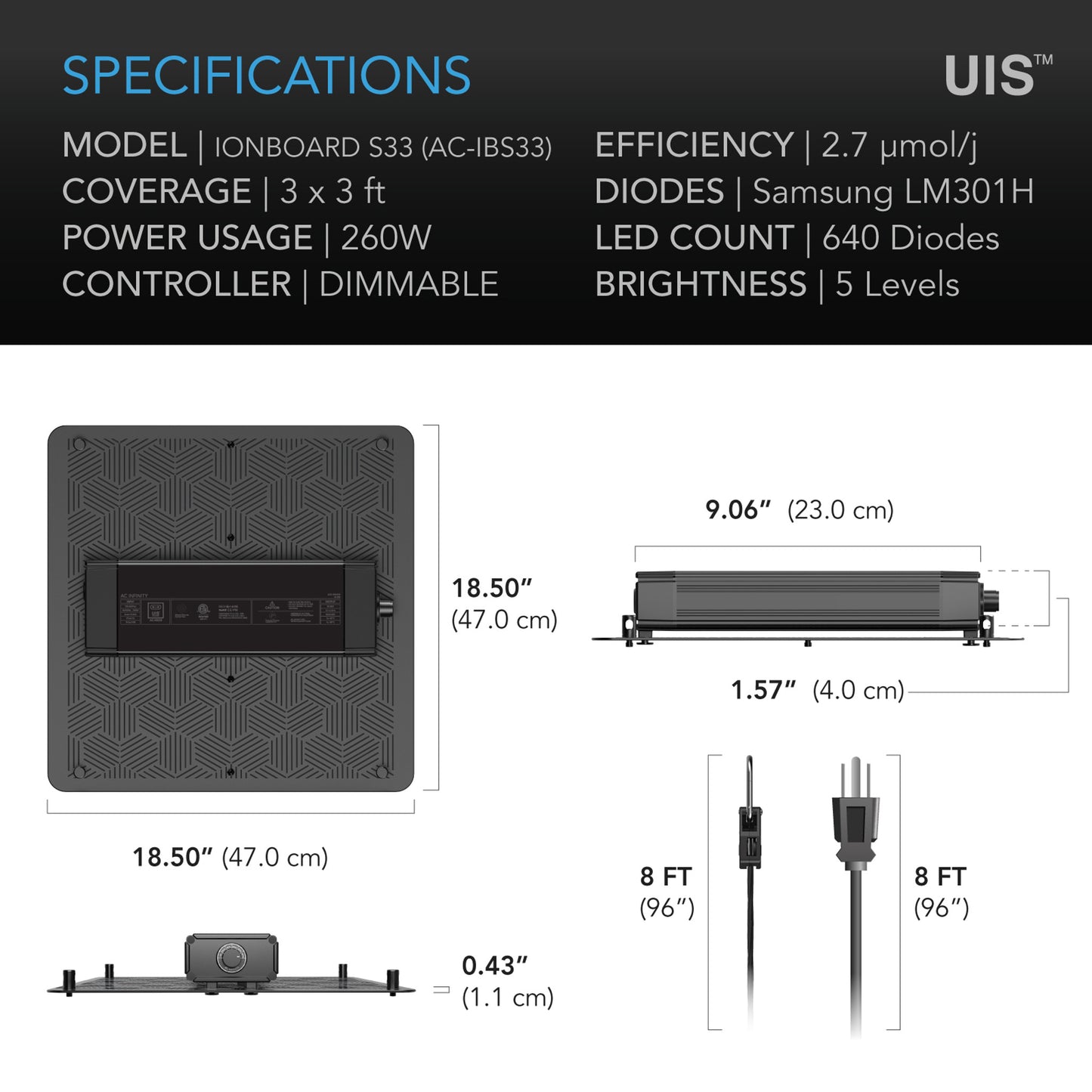 AC INFINITY IONBOARD S33 260W